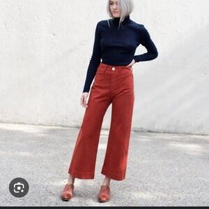 Jesse Kamm Sailor Pants Wide Leg in Iron Oxide